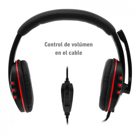 Auriculares Phoenix cascos gaming con microfono para PC, PS4, XBOX con led y controlador de volumen