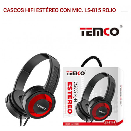 Cascos HiFi Estéreo con Mic. LS-815 Rojo