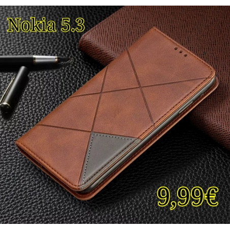 Funda Nokia 5.3 Color marrón tapa premium