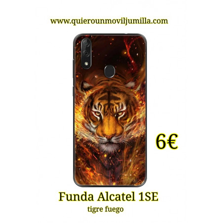 Funda para Alcatel 1SE tigre fuego