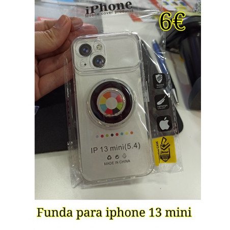 Funda Iphone 13 mini transparente con anillo