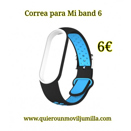 Correa para mi band 6 azul y negro