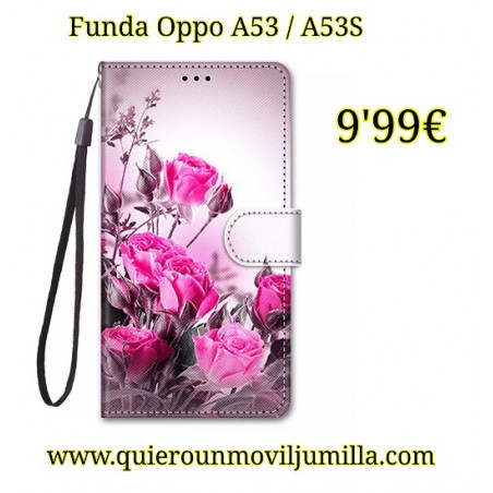 Funda para OPPO A53 y OPPO A53S ROSAS TAPA