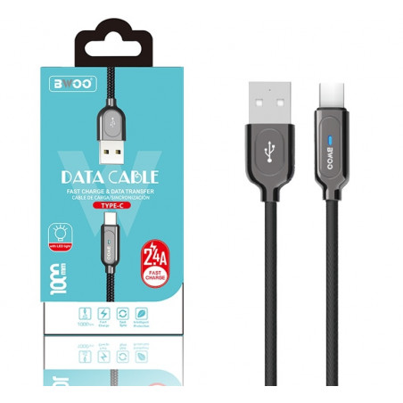 Cable BWOO X131 con Luz Led 2.4A - TipoC