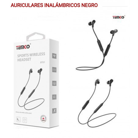 Auriculares Inalámbricos Negro BT-01