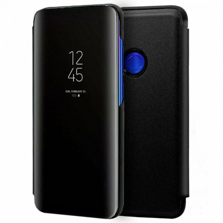 Funda Flip Cover Xiaomi Redmi Note 7 Clear View Negro Libro Tapa Espejo Carcasa