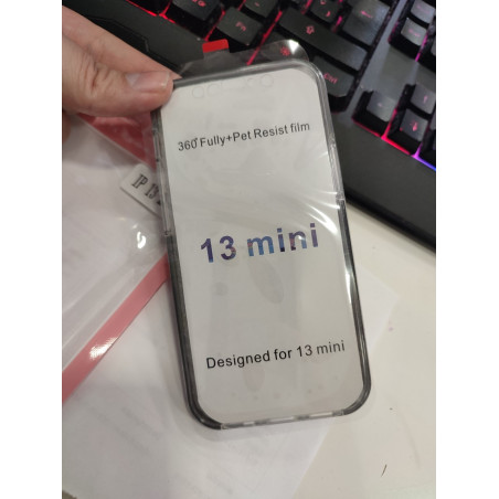 Funda para iPhone 13 mini protección doble negro y transparente