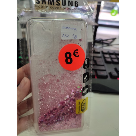 Funda para Samsung Galaxy A32 5G Transparente con brillo movediza