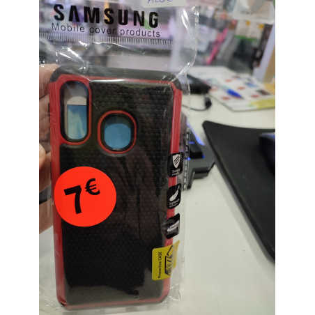 Funda para Samsung Galaxy A20e reforzada extrafuerte negra y roja