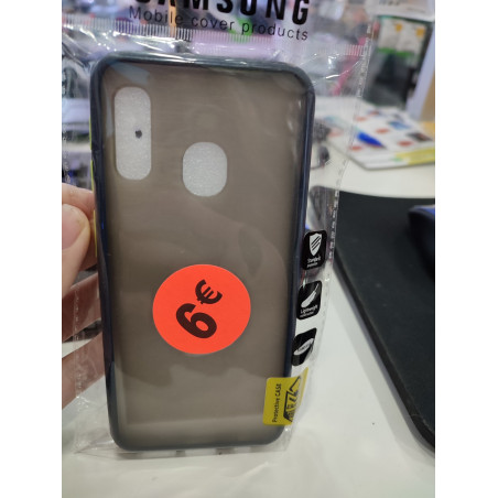 Funda para Samsung Galaxy A20e azul con botones verdes