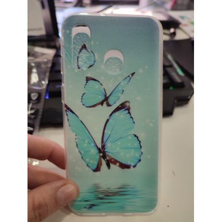 Funda para Samsung Galaxy A40 Mariposa Azul