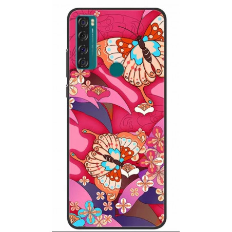 Funda para TCL 20R 5G Mariposas coloridas
