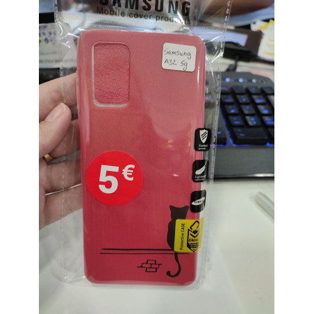Funda para Samsung Galaxy A32 5G Roja gatito negro