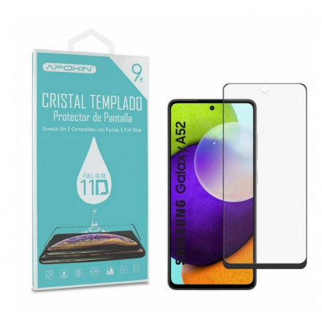 Cristal templado Full Glue 11D Premium Samsung Galaxy A52/A53 Protector de Pantalla Curvo Negro