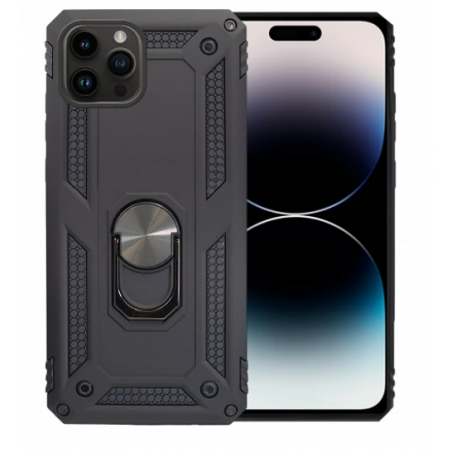 Funda Aluminio Antigolpe IPhone 14 Pro Max con Imán y Soporte de Anilla 360º