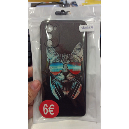 Motorola E32 Funda gatito  moderno