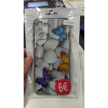 Funda Motorola E32 piedras y mariposas