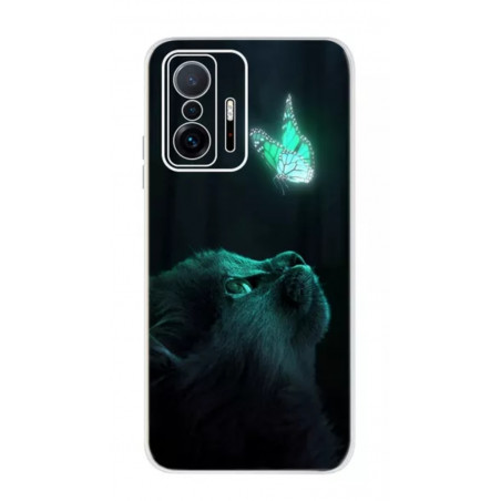 Funda para Xiaomi Mi 11T 5G Gatito y mariposa