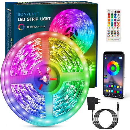 Tiras Led, Bonve Pet 6M Luces Led RGB 5050 Luces Led Habitación