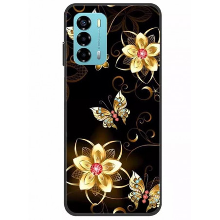 Funda para ZTE V40 Vita mariposas doradas