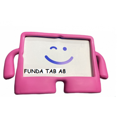 Funda Antigolpe Samsung Galaxy Tab A8 Silicona Reforzada para niños ROSA