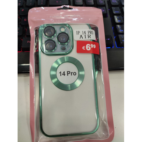 iPhone 14 Pro transparente y verde