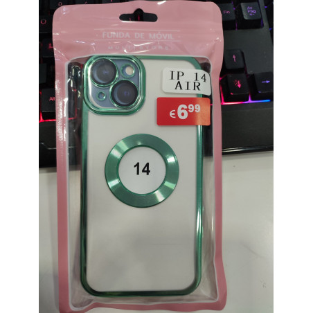 iPhone 14  transparente  con borde verde