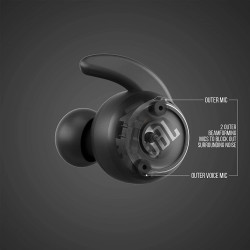 JBL Reflect Mini NC: auriculares deportivos inalámbricos con cancelación de  ruido, color negro