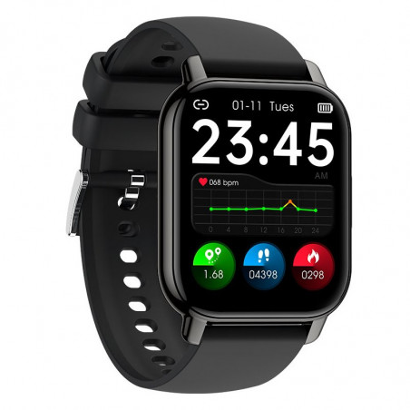 Smartwatch COOL Level Silicona Negro (Llamadas, Salud, Deporte)