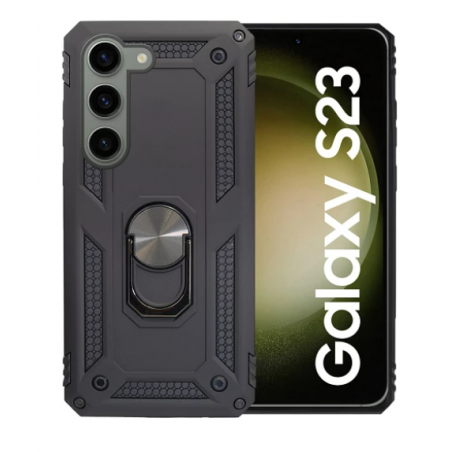 Funda Aluminio Antigolpe Samsung Galaxy S23 con Imán y Soporte de Anilla 360º