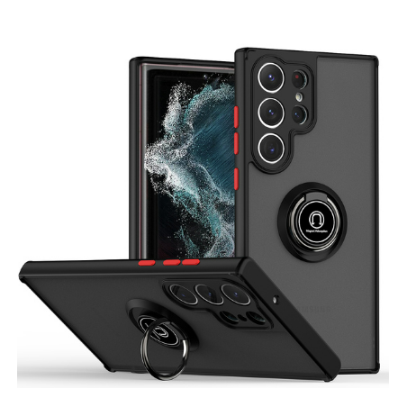 Funda de silicona para Samsung Galaxy S23 Ultra , carcasa dura con soporte de anillo de silicona