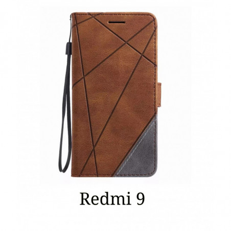 Funda redmi 9 tapa tacto suave marrón