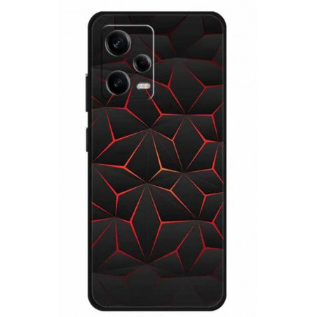 FUNDA SILICONA PARA XIAOMI REDMI NOTE 12 PRO / POCO X5 PRO 5G  negra destellos rojos