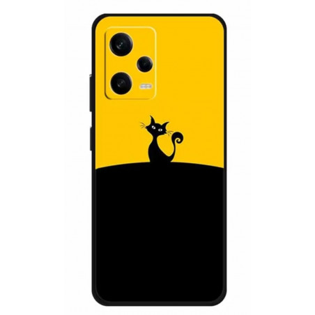 FUNDA SILICONA PARA XIAOMI REDMI NOTE 12 PRO / POCO X5 PRO 5G  gatito negro