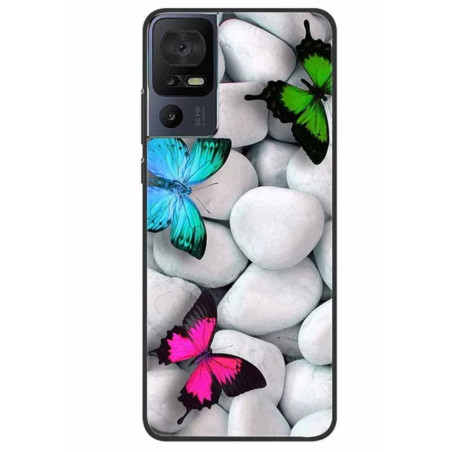 Funda para TCL 40 SE Mariposa y Piedras naturales