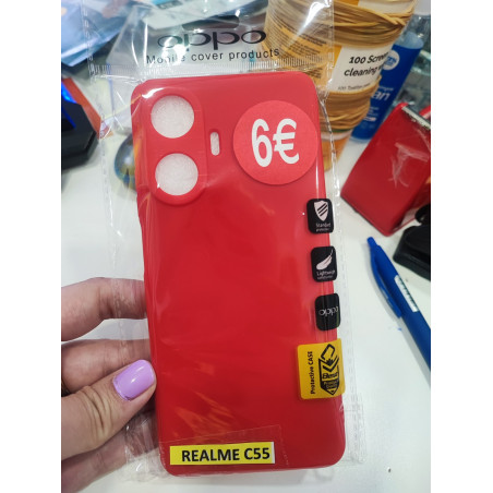 Funda Realme C55 Silicona Color Rojo