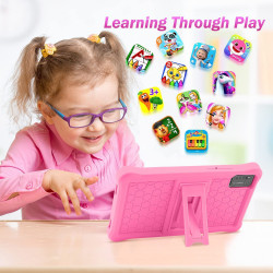 Tablet Niños 7 Android 11 con 32GB ROM y Funda Kid-Proof (Rosa