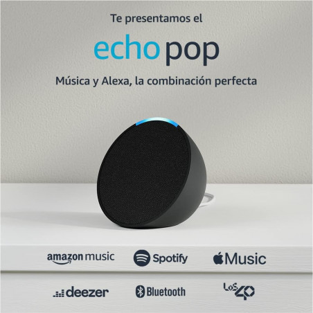 Echo Pop | Altavoz inteligente Bluetooth con Alexa de sonido potente y compacto