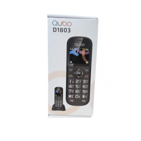 Teléfono Móvil Qubo D-1803 para Personas Mayores/ Negro