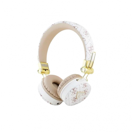 Auricular diadema inalámbrico Guess 4G Triangle / Cancelación de ruido / Bt 5.3 / 300 mAh / Blanco / GUBH70E4PTMH