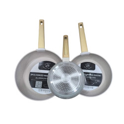 3 sartenes pack 20/24/28 cm para gas, inducción, cerámica, apta lavavajillas alta CALIDAD, utensilios cocina