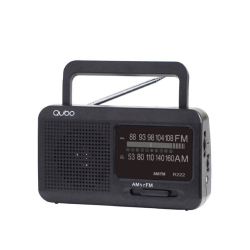 Radio Portátil Qubo R-222/ con Cable/ a Pilas/ Negra