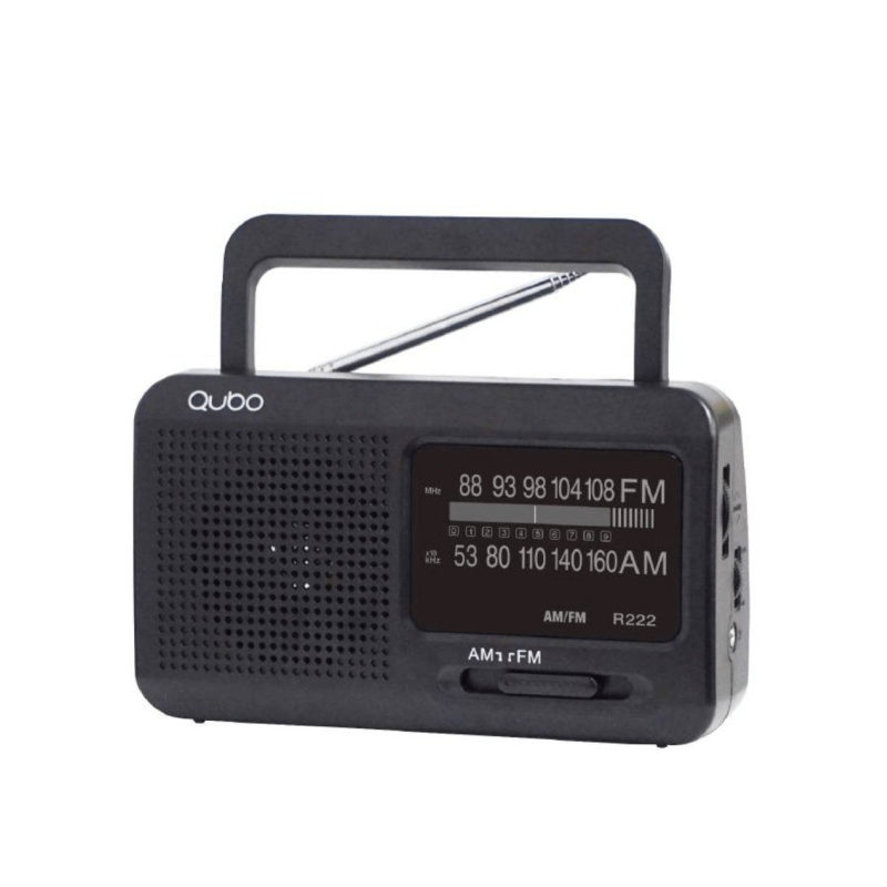 Radio Portátil Qubo R-222/ con Cable/ a Pilas/ Negra Radio Portátil Qubo R-222/ con Cable/ a Pilas/ Negra