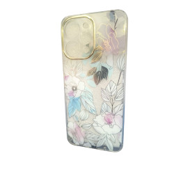 Funda Redmi 12 transparente con flores