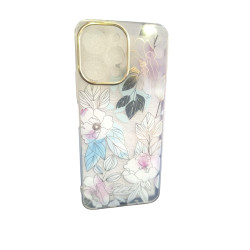 Funda Redmi 12 transparente con flores