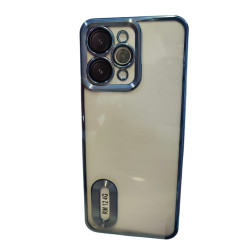 Funda transparente con bordes azules para REDMI 12