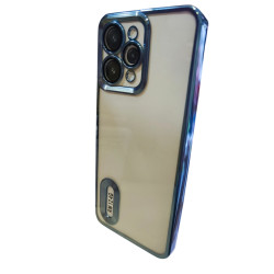 Funda transparente con bordes azules para REDMI 12
