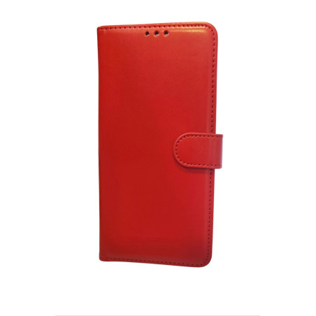 Funda libro para Redmi 12 con cierre clip color Rojo