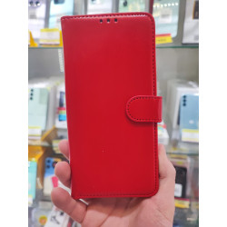 Funda libro para Redmi 12 con cierre clip color Rojo