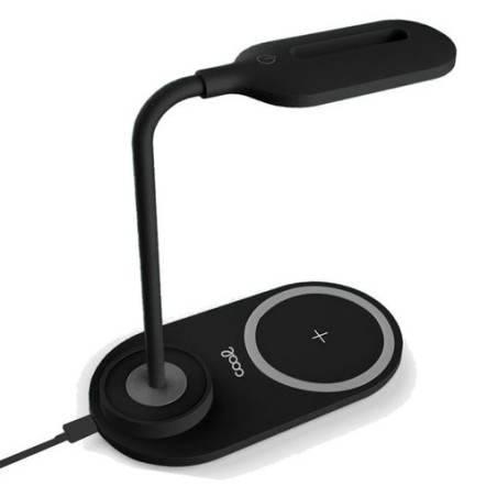 Lámpara Led + Base Carga Inalámbrica Qi Cool Negro
